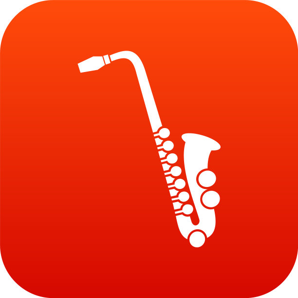 萨克斯图标数码红色图片下载