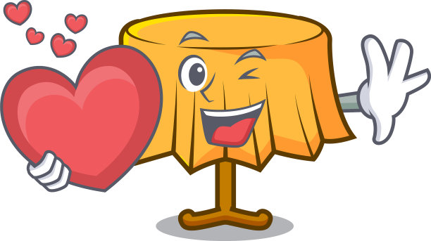 与心形桌布吉祥物卡通图片下载