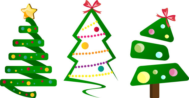 不同的圣诞树组合图片下载