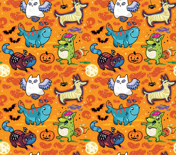 万圣节的节日表面图案可爱图片下载