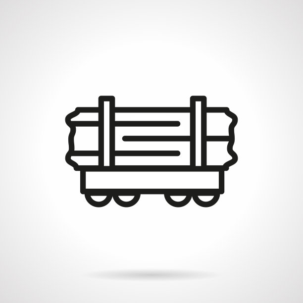 木轨车简单线条图标图片下载