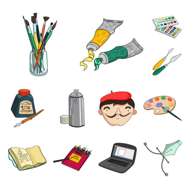 画家和绘制卡通图标设置图片下载