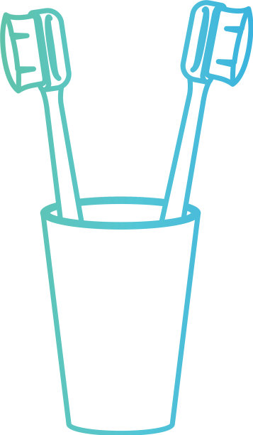 玻璃与两把牙刷在降解绿色到图片下载