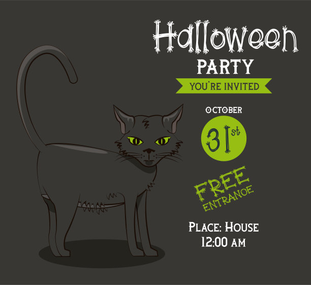 万圣节派对邀请卡图片下载