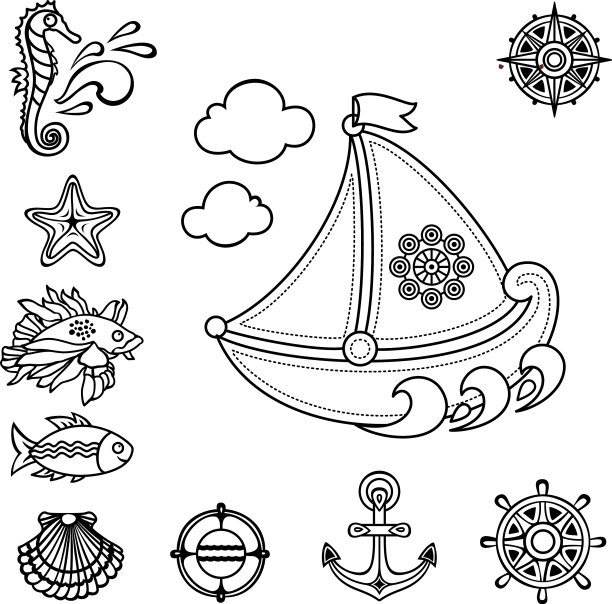 海集海和航海装饰图片下载