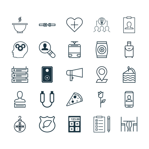 一组25个通用的可编辑图标可以使用图片下载