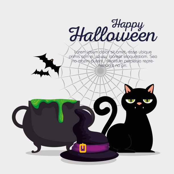 快乐的万圣节庆祝设置图标图片下载