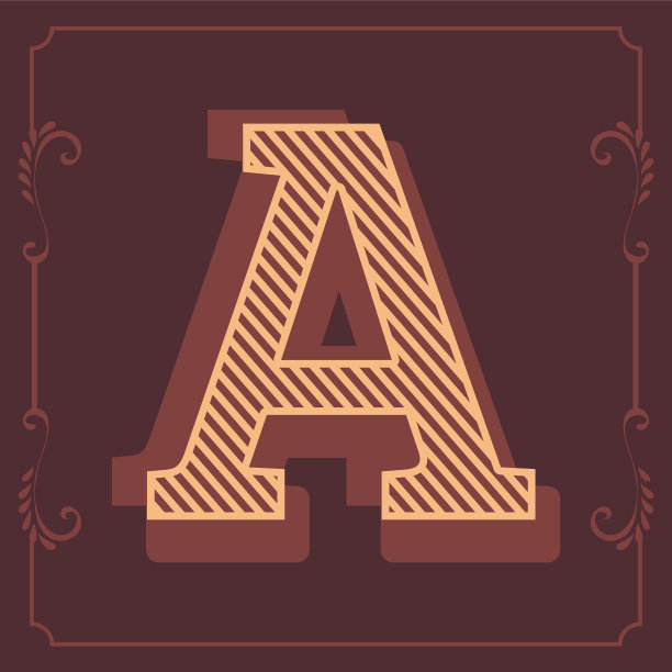 字母迷人的复古字母表设计图片下载