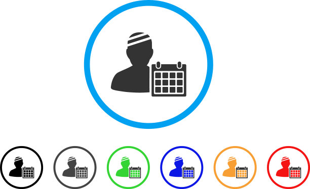 病人预约日历圆形图标图片下载