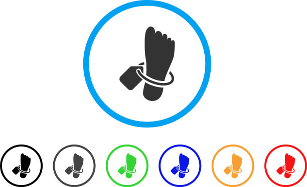 停尸房标记足圆形图标图片下载