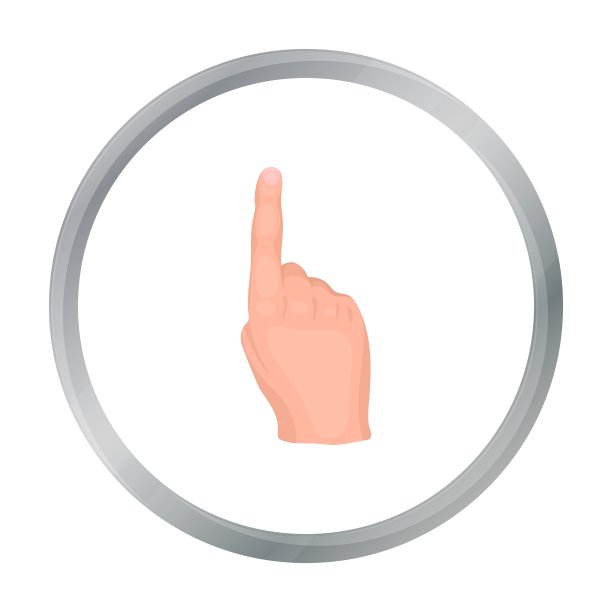 凸起的食指图标在卡通风格孤立图片下载