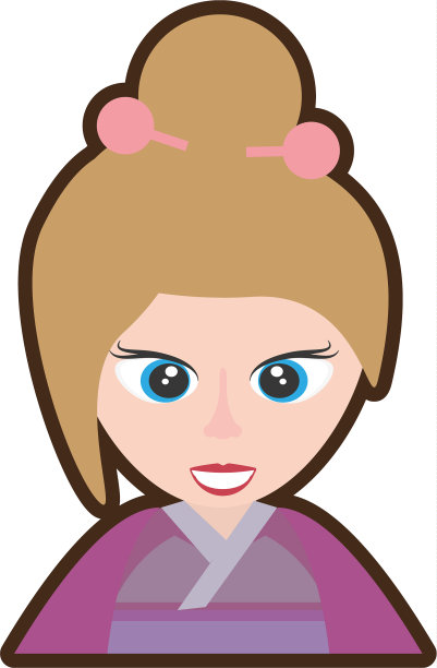 卡通可爱的女孩中国和服樱花图片下载