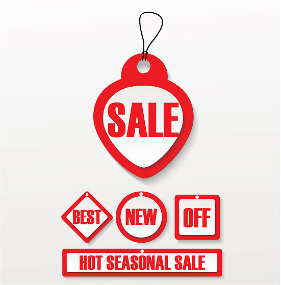 热门交易红色3d现实纸销售标签图片下载