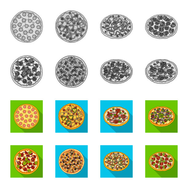 有肉、奶酪和其他馅料的披萨图片下载