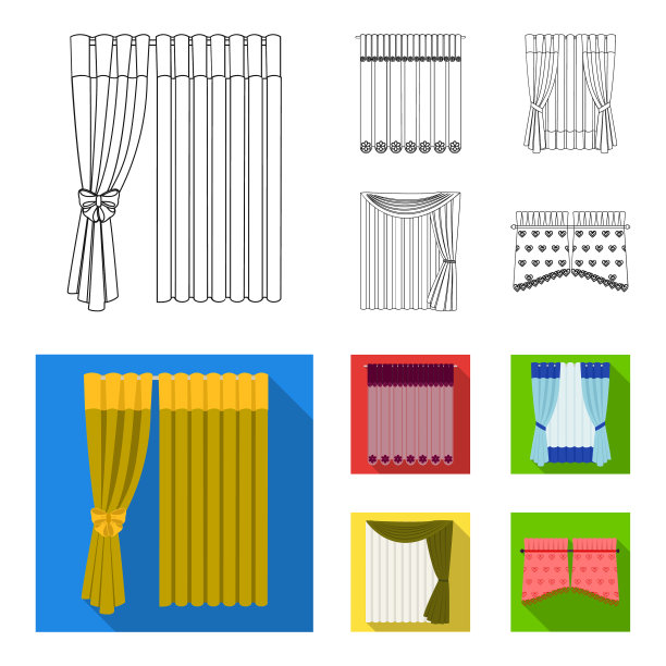 窗帘、吊袜带和其他网络图标图片下载