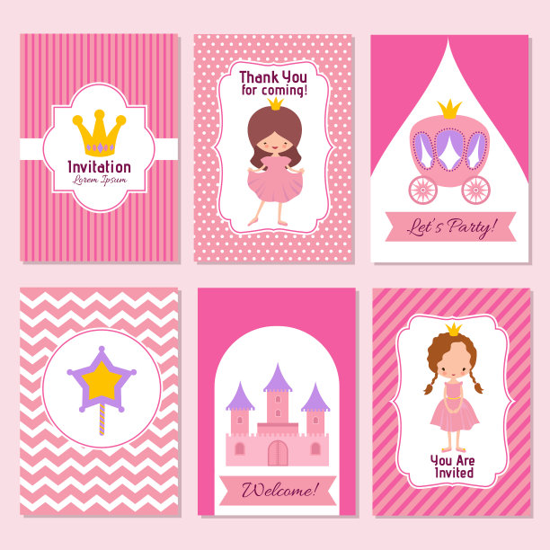 孩子生日快乐，公主派对粉红图片下载