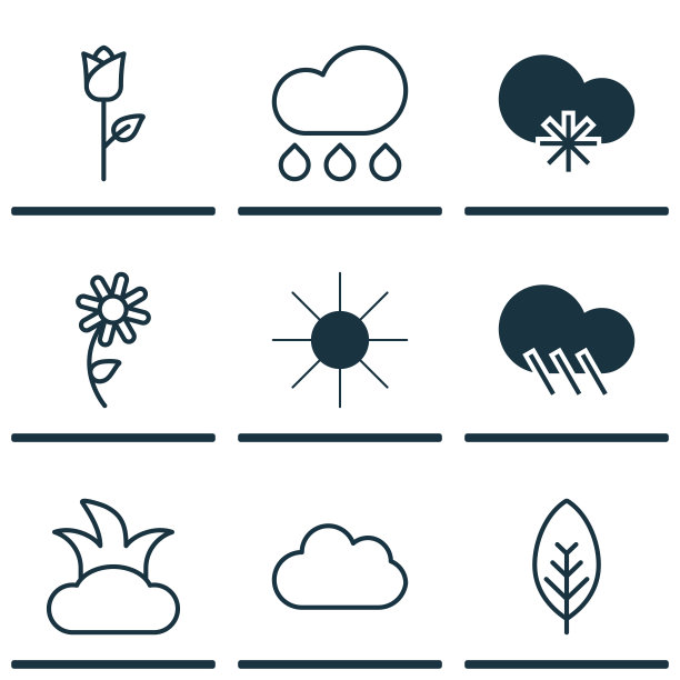 一套9景观图标包括云阳光图片下载