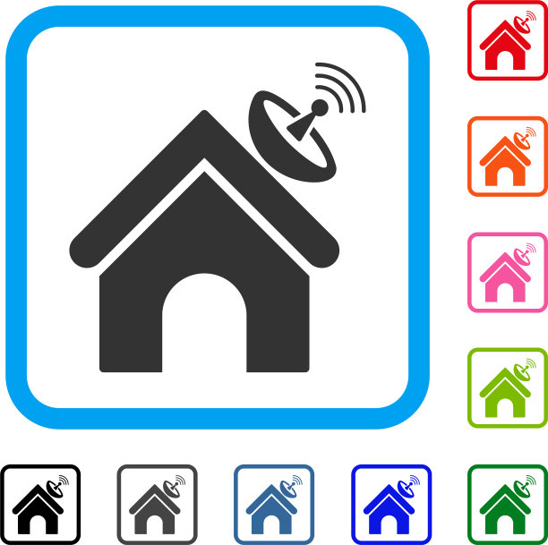 空间天线建筑框架图标图片下载