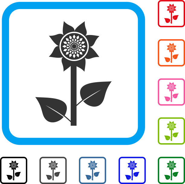 向日葵植物框图标图片下载