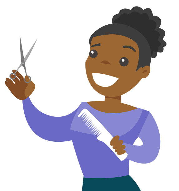 理发师手里拿着梳子和剪刀图片下载