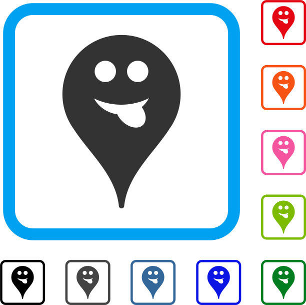 舌头微笑地图标记框图标图片下载