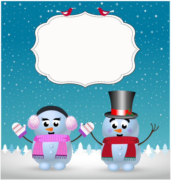 可爱的节日贺卡模板图片下载