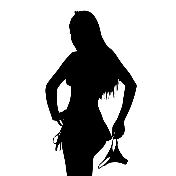 女孩剪影与内衣艺术图片下载