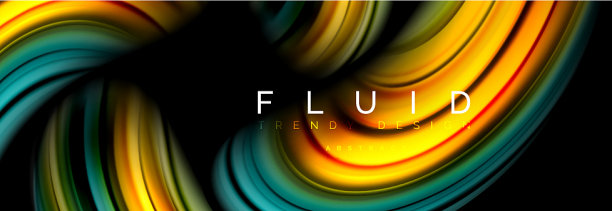 波浪流体流动的颜色运动效果图片下载