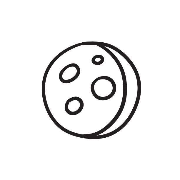 月球表面有奶酪洞的草图图标图片下载