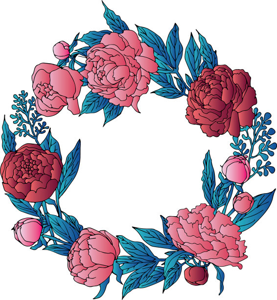牡丹花环图片下载