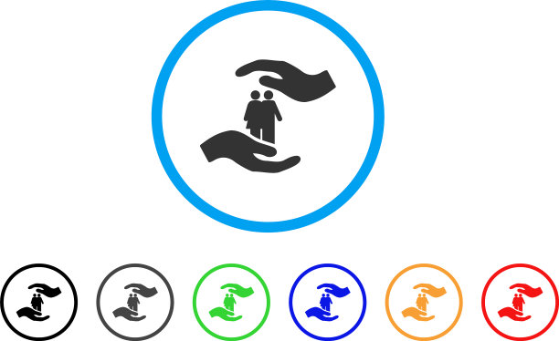 人们关心的双手圆形图标图片下载