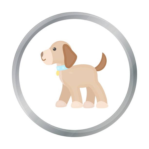 在卡通风格的遛狗图标图片下载