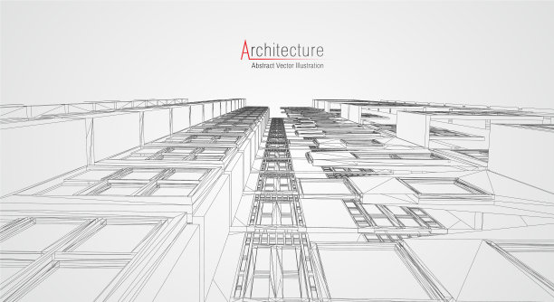 现代建筑的城市线框概念图片下载