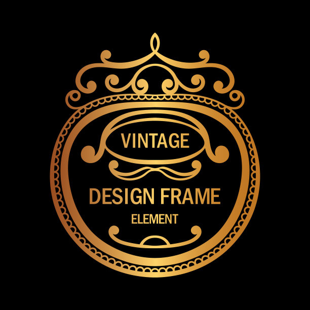 复古豪华金饰框模板图片下载