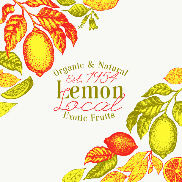 手绘水果柠檬水果图片下载