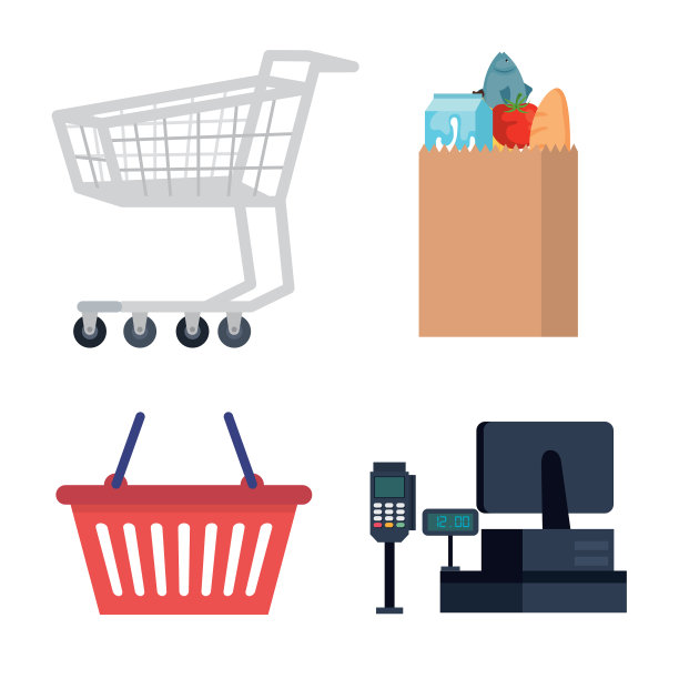 商业超市套装图标图片下载