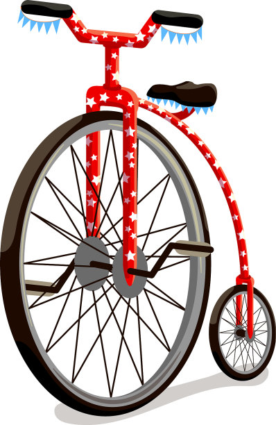 马戏团自行车孤立的白色背景图片下载