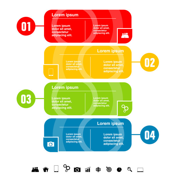信息图表与图标在黑色设置图片下载