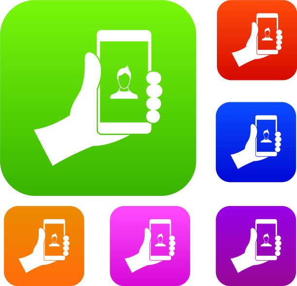 手持智能手机与照片集收集图片下载