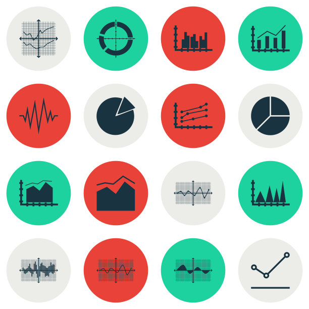 一组图表图表和统计图标图片下载
