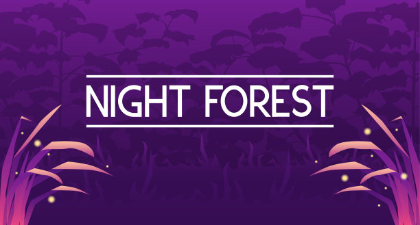 黑暗神秘的紫罗兰森林旗帜图片下载