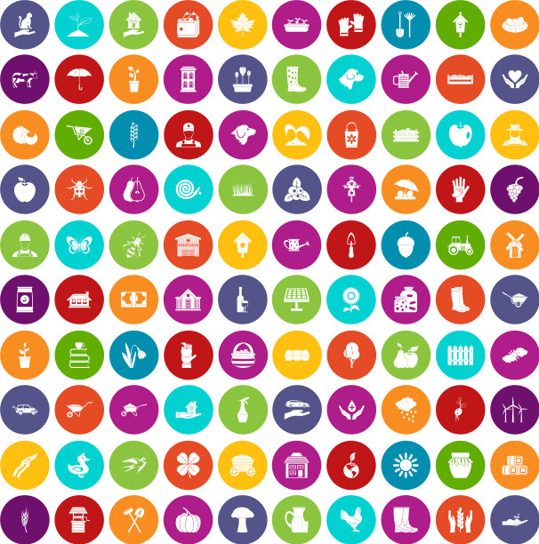 100个农场图标设置颜色图片下载