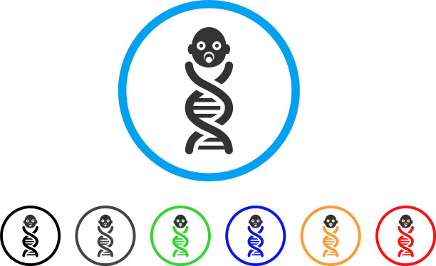 婴儿基因圆形图标图片下载