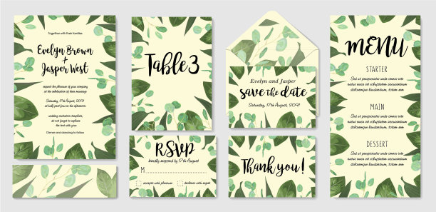 模板设置婚礼邀请邀请菜单图片下载