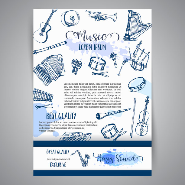 乐器音乐节爵士乐宣传册图片下载