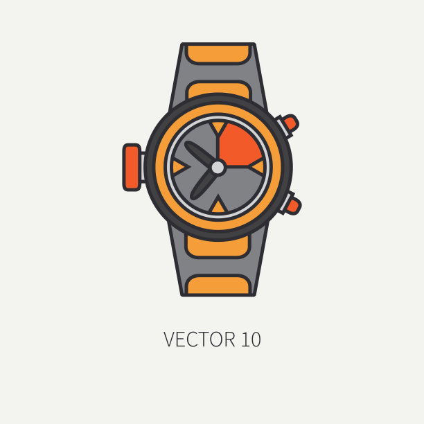 线平彩色潜水器水下设备图片下载