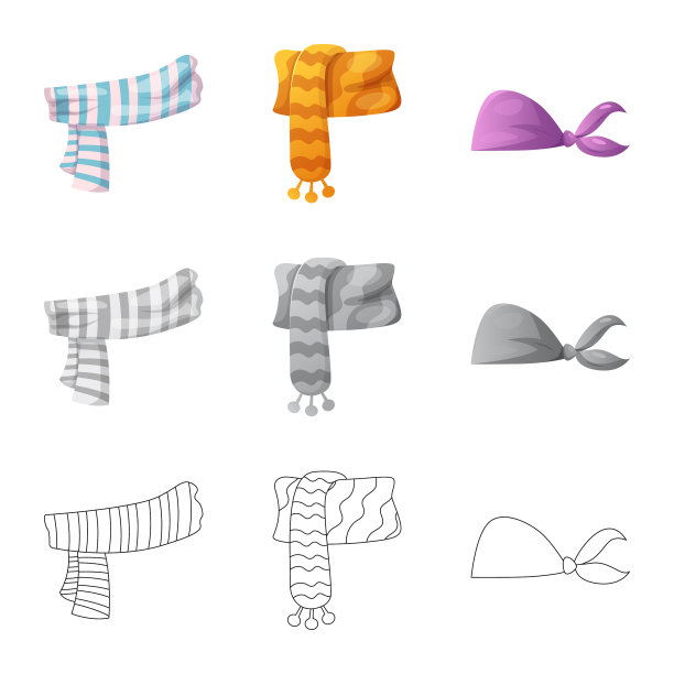 孤立的对象围巾和披肩图标图片下载