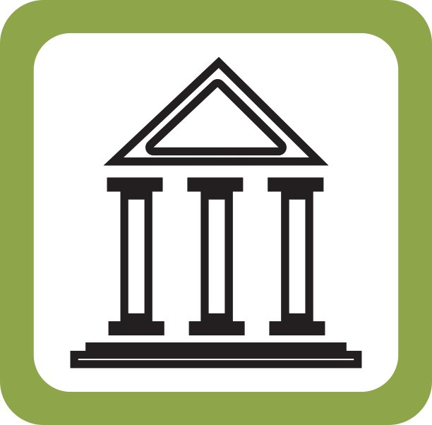 银行大楼孤立图标图片下载