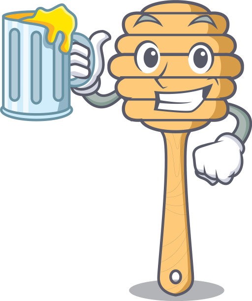 用果汁蜂蜜勺做卡通吉祥物图片下载