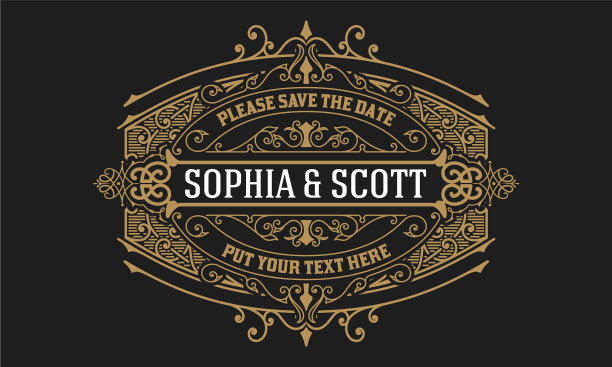 复古的婚礼卡图片下载